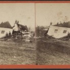 View of collapsed house after the tornado at Wallingford