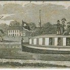 Horse drawn boat on the Farmington Canal, John Warner Barber print