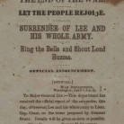 Handbill in April 1865 that signaled the end of the Civil War