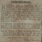 Advertisement for a runaway slave, 1753