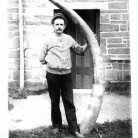Will Shailer with ivory tusk