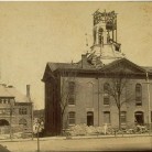 Meriden town hall during renovation, 1890