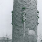 Sculpture of the freed slave on the west tower