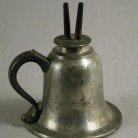 Cast Britannia metal whale oil lamp, maker unknow