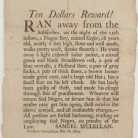 Ad announcing reward for runaway slave, 1803