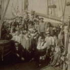 Captain James W. Buddington and crew on whaling schooner