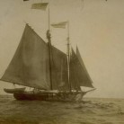 Whaling schooner Margarett departing on last whaling voyage