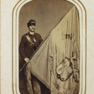 Corporal Thomas Fox , Second Connecticut Volunteer Heavy Artillery, B Company with his regimental flag