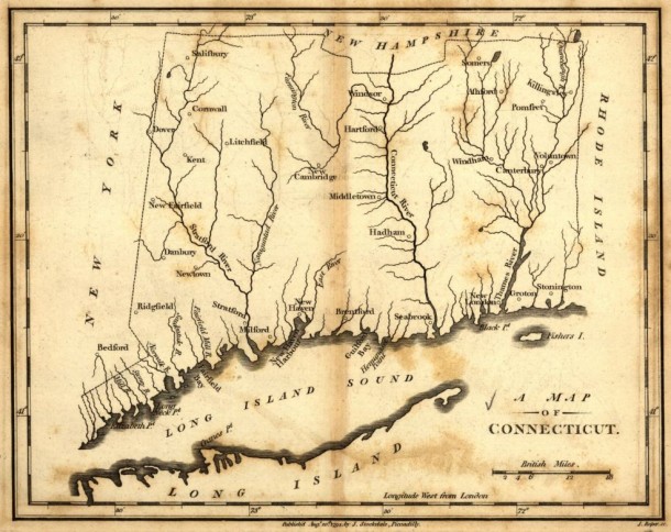 Connecticut from Morse, Maps of America by John Stockdale