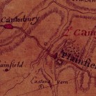 Detail of the French army's map of its route across Connecticut in Plainfield