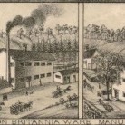 L. Boardman & Son Britannia Ware Manufactories detail from a View of East Haddam. Connecticut. And Goodspeed's Landing