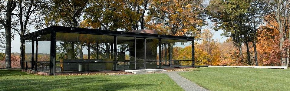 Fall view of Philip Johnson's Glass House, New Canaan - Library of Congress, Prints and Photographs Division, Carol M. Highsmith Archive