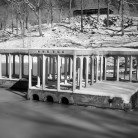 Infrared view of Philip Johnson's Glass House and Pavillion, New Canaan