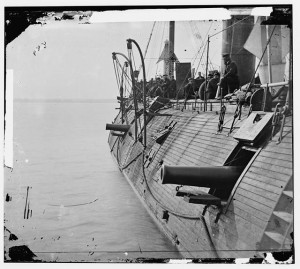 Effect of Confederate shot on the USS Galena, 1862