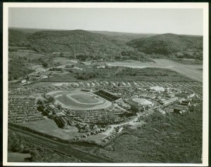 Aerial view of the Danbury Fair grounds, 1954