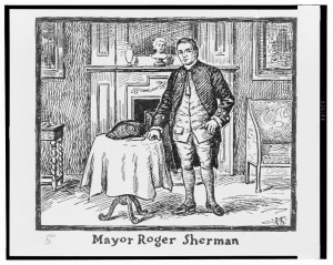 Print showing Roger Sherman, Mayor of New Haven