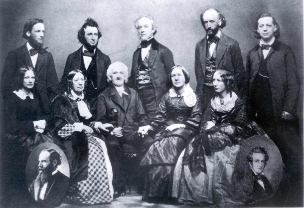 Lyman Beecher family by Brady Studios, ca.1859 with later insets