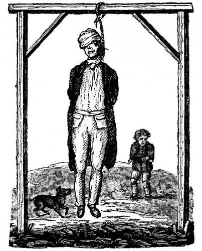 An illustration from A Sketch of the life, trial, and execution of Oliver Watkins