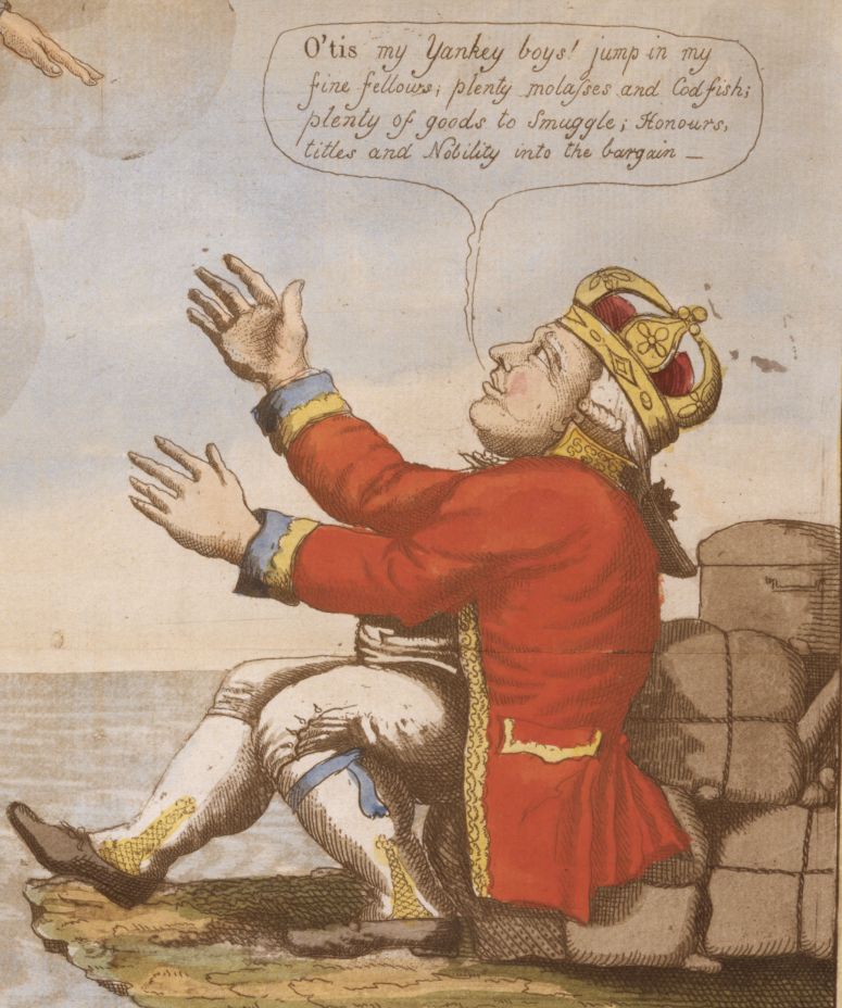 Detail of the lower right hand corner from The Hartford Convention or Leap no leap by William Charles, ca. 1814