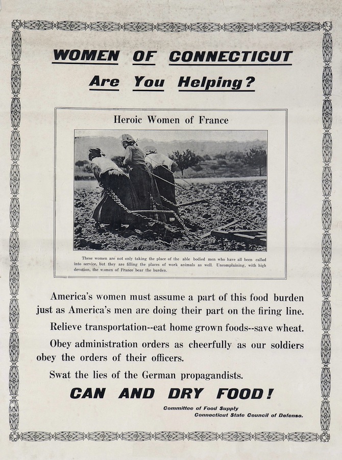 Poster from the Committee of Food Supply, Connecticut State Council of Defense