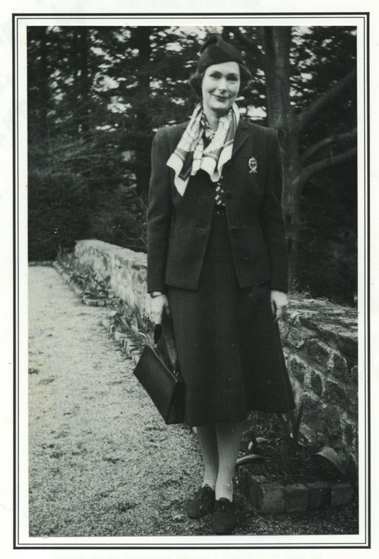 Photo taken in France of Caroline Ferriday, from the cover of Jacqueline Péry d’Alincourt’s reminiscence of Ferriday given at Ferriday’s 1990 memorial service in Bethlehem - Courtesy of Anna Jarosky, Connecticut Landmarks