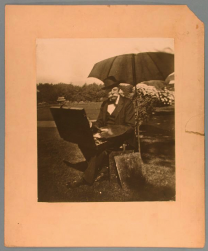 Nelson Augustus Moore painting outdoors