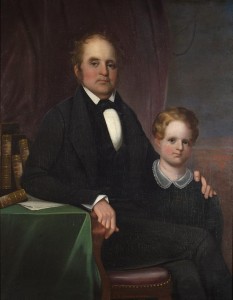 Dr. Josiah Gale Beckwith and son, artist unknown, ca. 1845
