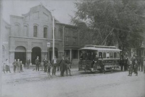 Hartford’s first electric trolley, ca. 1899
