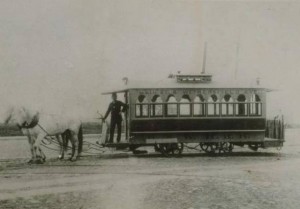 The Hartford & Wethersfield Horse Railroad’s first horse car, 1895.