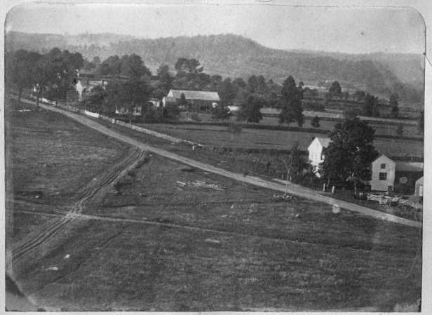 East Town Street and green viewed from the steeple of the First Congregational Church, 1868