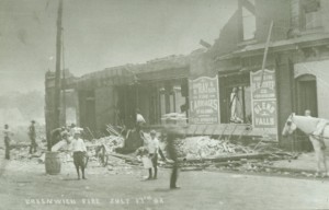 Aftermath of the fire, July 1908