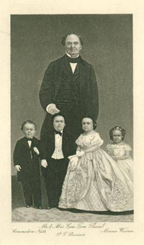 Mr. & Mrs. Tom Thumb, Commodore Nutt, Minnie Watson, and P.T. Barnum