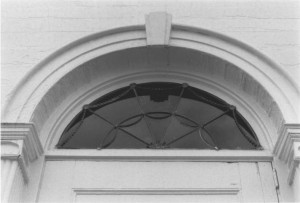 Detail of transom over the center entrance, Warren Congregational Church