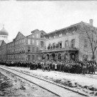 Colt workers in front of the Armory, 1876