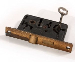 Corbin Cutaway Mortise Lock and Skeleton Key