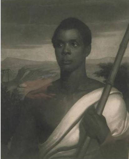 John Sartain, Cinque, chief of the Amistad captives, New Haven, ca. 1840, engraving - Connecticut Historical Society and Connecticut History Online