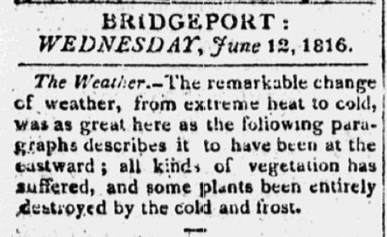 News item from the Republican Farmer, June 12,1816 