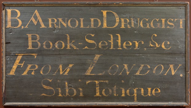 Benedict Arnold's shop sign from George Street, New Haven, ca. 1760 - New Haven Museum