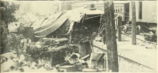 Illustration of the Federal Express Train Wreck, July 11, 1911 from the book History of Black Rock, 1955