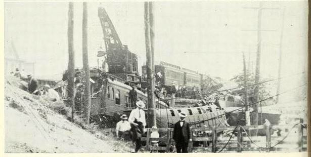 Illustration of the Federal Express Train Wreck, July 11, 1911 from the book History of Black Rock, 1955