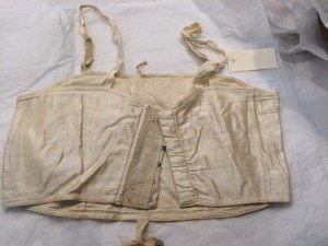 Cream silk brassiere lined with cotton, ca. 1925