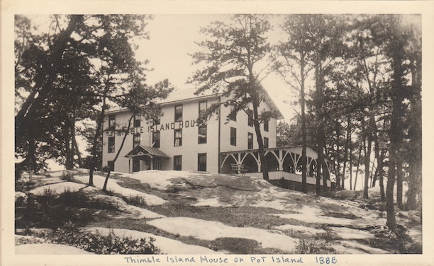 Photograph of the Thimble Island House on Pot Island, 1888, Stony Creek, CT - Branford Historical Society