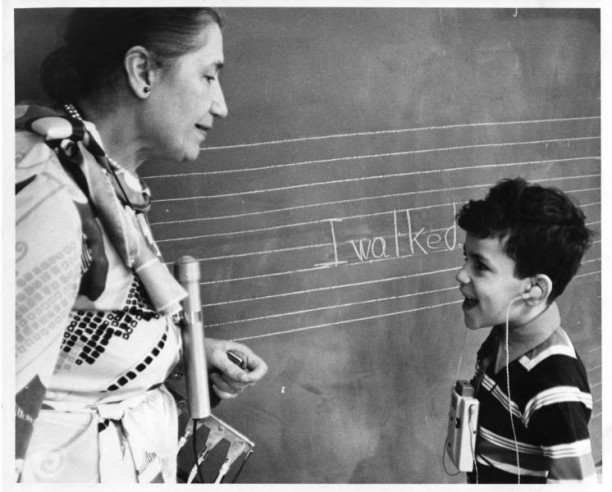 Teacher and student, American School for the Deaf