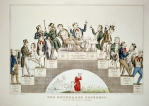 Currier & Ives, The drunkards progress. From the first glass to the grave