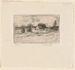 Julian Alden Weir, The Farm, etching