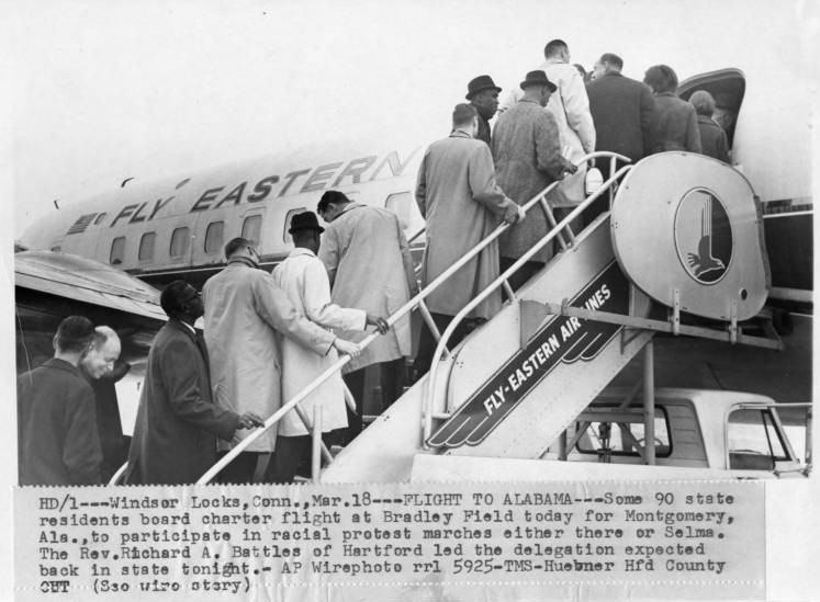 Plane departing for Selma-Montgomery March, 1965
