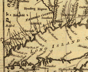 Detail from a map of Connecticut and Rhode Island, with Long Island Sound, 1776