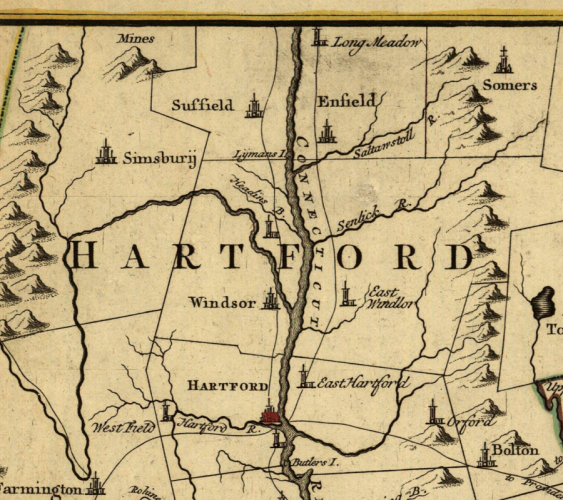 Detail of Connecticut and Parts Adjacent, 1780