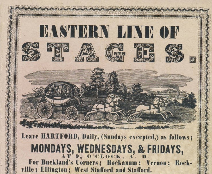 Advertisement for the Eastern line of stages, 1842