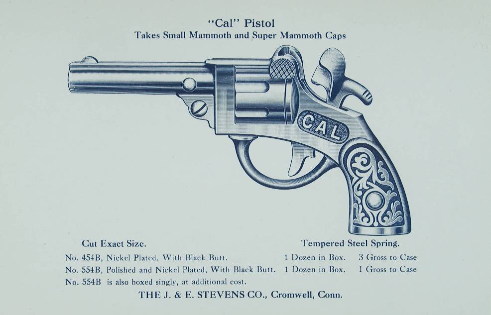 Advertising leaflet for the "Cal" Pistol, J. & E. Stevens Co., Cromwell